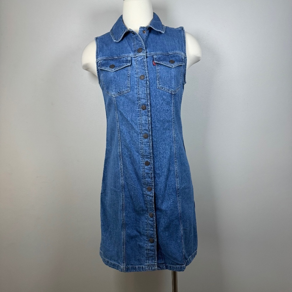 Levi's Classic Blue Button-Down Mini Dress
